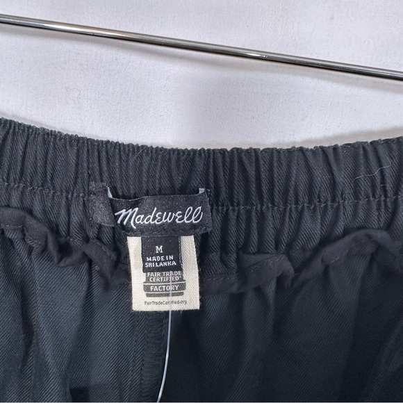 NWT Madewell Pull On Straight Wide Leg Linen Blend Pants in Drapey Twill Black - Picture 10 of 13